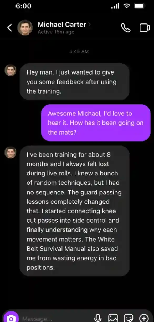 WhatsApp testimonial 1